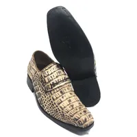 Sapato SOCIAL Reizinho Premium de Couro de Jacaré Desert Quest LIMITED EDITION - Cano Curto, Bico Quadrado Médio - Solado de Couro Artesanal - imagem 1