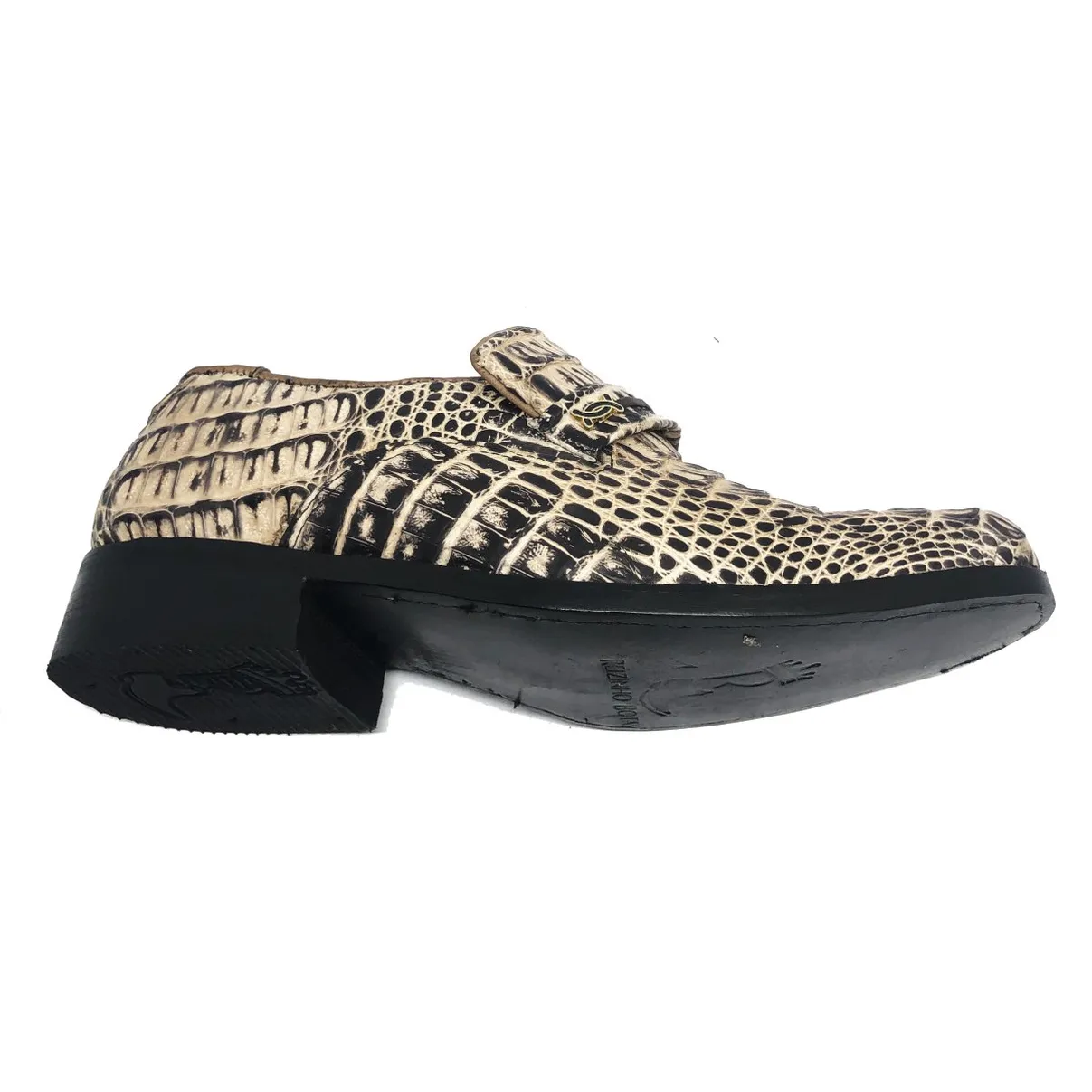 Sapato SOCIAL Reizinho Premium de Couro de Jacaré Desert Quest LIMITED EDITION - Cano Curto, Bico Quadrado Médio - Solado de Couro Artesanal