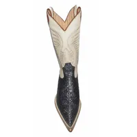Bota de Arraia Rainha Blue Sky - CANO ALTO, BICO FINO, ​SOLADO DE COURO ARTESANAL - imagem 2