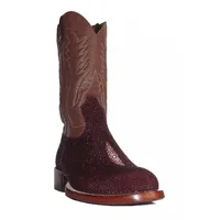 Bota de Arraia Vinho - CANO ALTO, BICO REDONDO, ​SOLADO DE COURO ARTESANAL - imagem 1