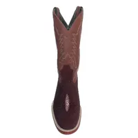 Bota de Arraia Vinho - CANO ALTO, BICO REDONDO, ​SOLADO DE COURO ARTESANAL - imagem 2