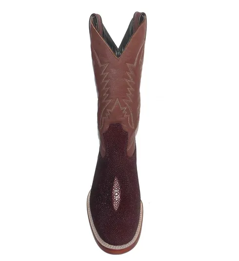 Bota de Arraia Vinho - CANO ALTO, BICO REDONDO, ​SOLADO DE COURO ARTESANAL