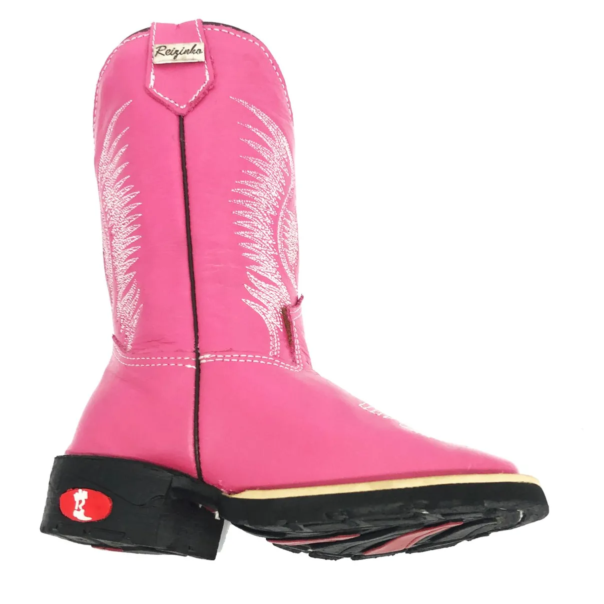 Bota Infantil de Couro Bovino Rosa | Reizinho Botas