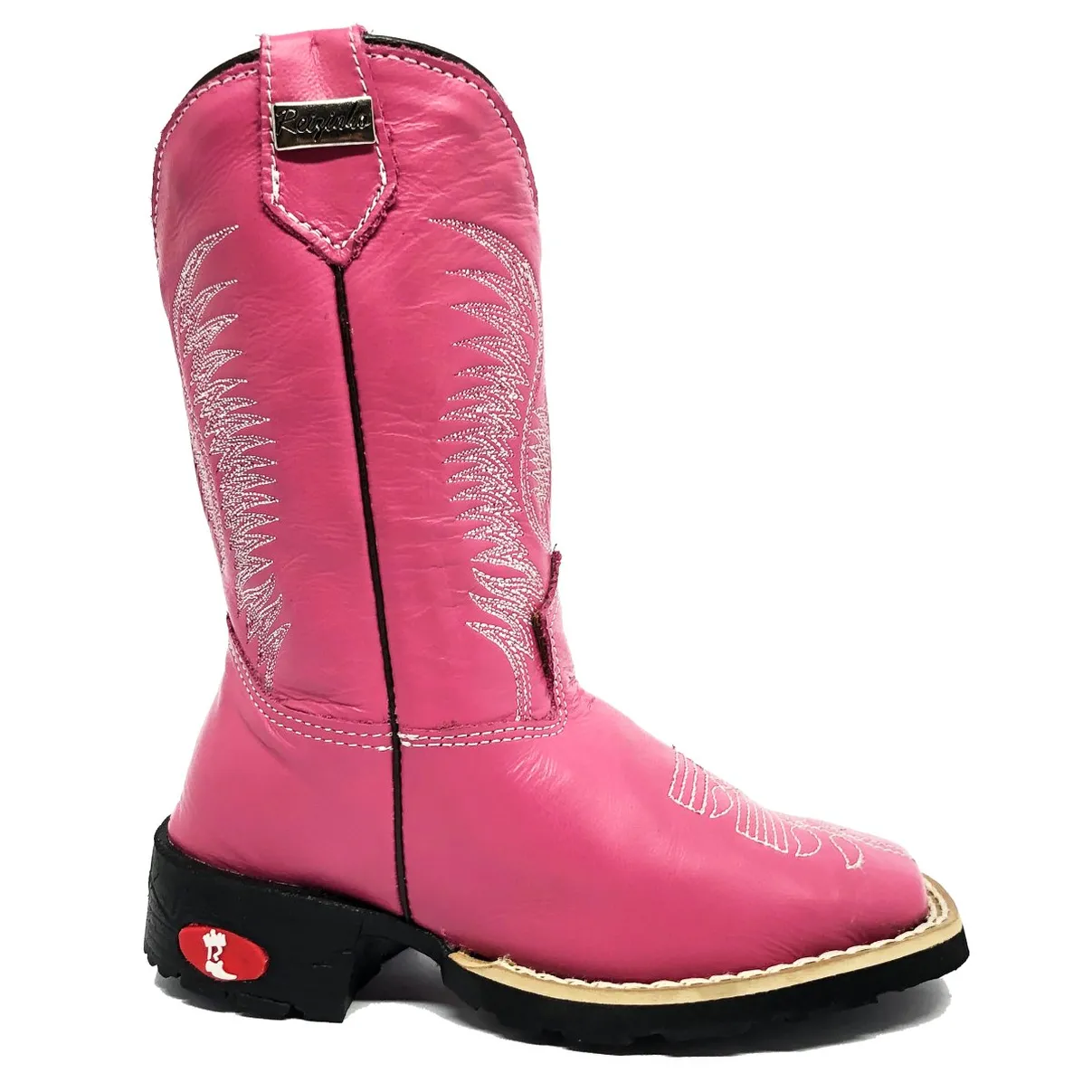 Bota Infantil de Couro Bovino Rosa | Reizinho Botas