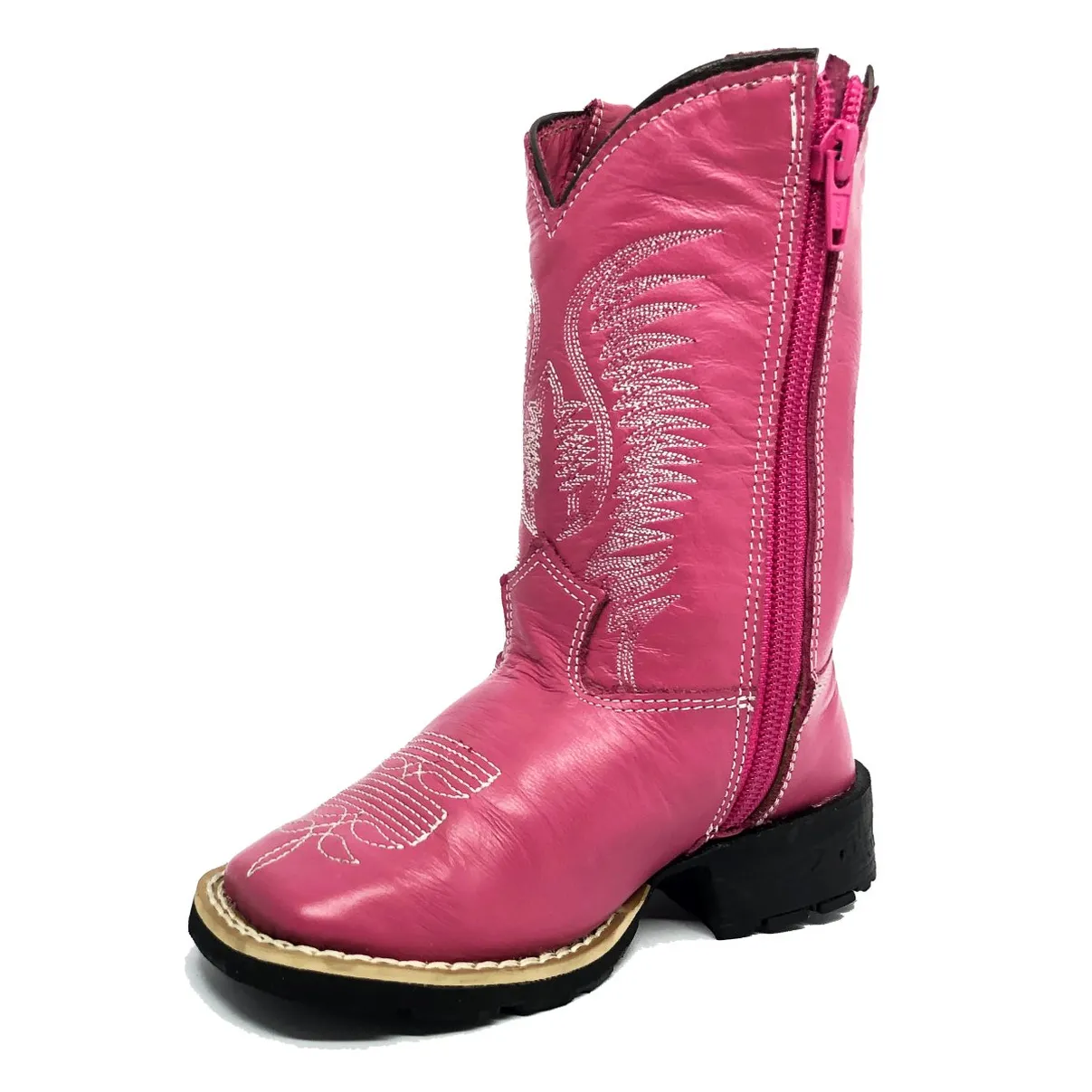Bota Infantil de Couro Bovino Rosa | Reizinho Botas