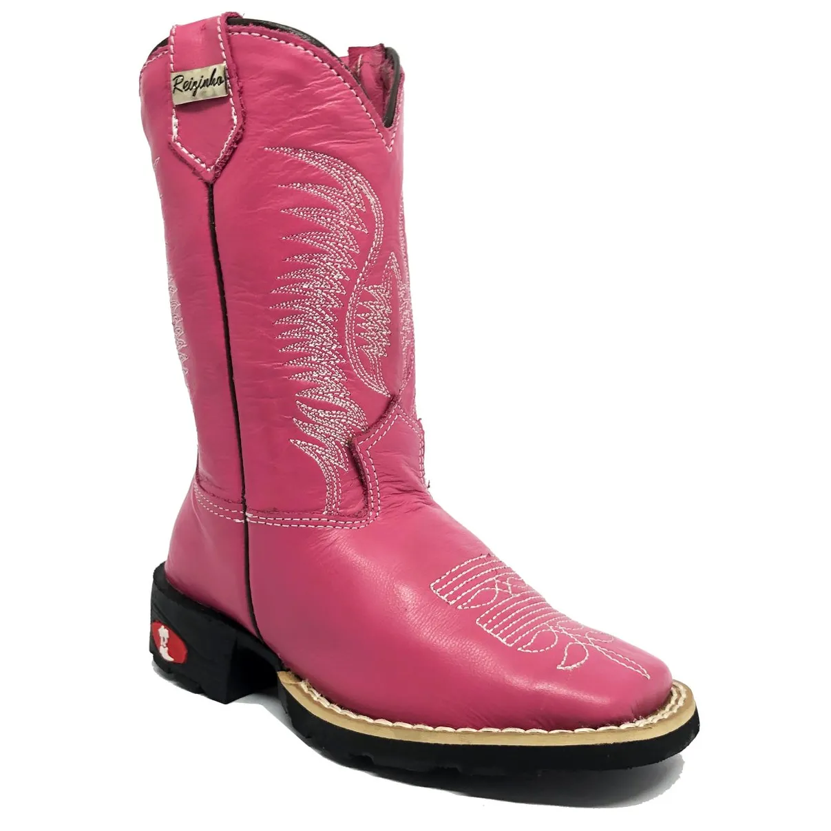 Bota Infantil de Couro Bovino Rosa | Reizinho Botas
