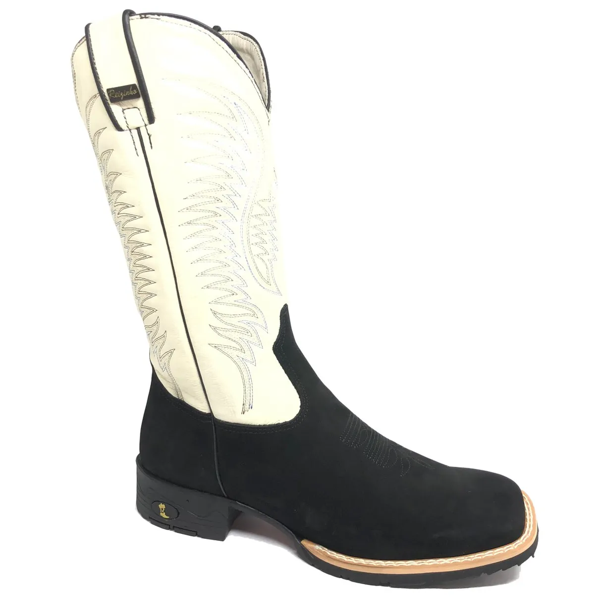 Bota Bufalada Preta - Cano Alto, Bico Quadrado, Solado Flex Comfort