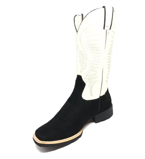 Bota Bufalada Preta - Cano Alto, Bico Quadrado, Solado Flex Comfort