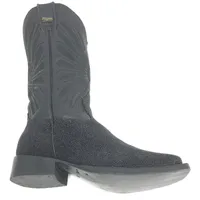 BOTA DE ARRAIA PRETA - CANO ALTO, BICO QUADRADO, ​SOLADO DE COURO ARTESANAL - imagem 6