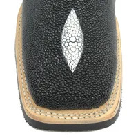 Bota de Arraia Preta - Cano Curto, Bico Quadrado, Solado X-Flex Artesanal - imagem 3