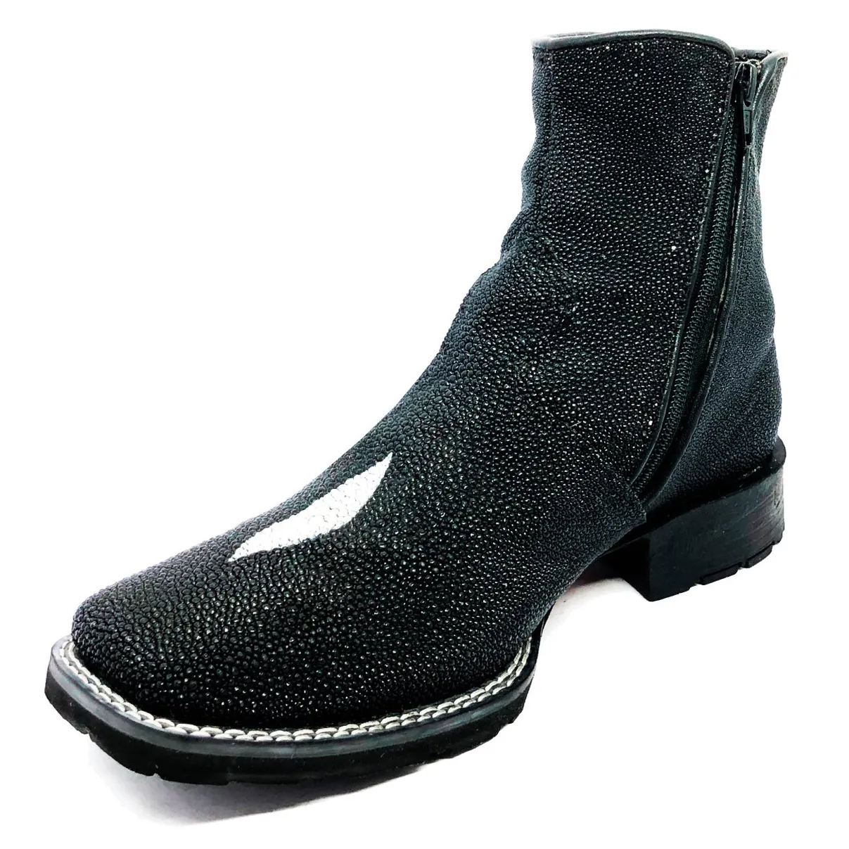 Bota de Arraia Preta - Cano Curto, Bico Quadrado, Solado Flex Comfort