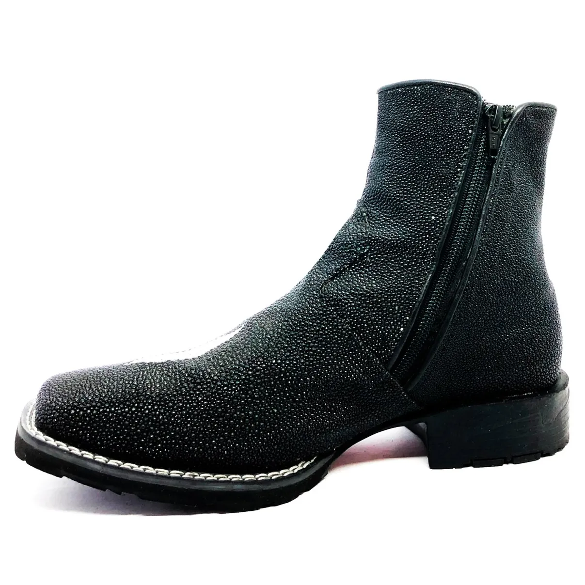 Bota de Arraia Preta - Cano Curto, Bico Quadrado, Solado Flex Comfort