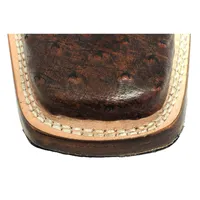 Bota de Avestruz Cheio BloodWine - Cano Alto, Bico Quadrado, Solado de Couro Artesanal - imagem 3