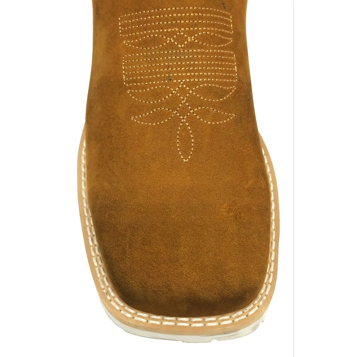 Bota Texana De Couro Bovino Bufalada Caramelo - Cano Alto, Bico Quadrado - Solado Flex Comfort | Reizinho Botas