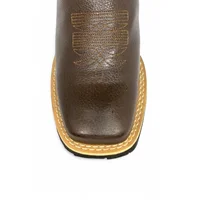 Bota Texana De Couro Bovino Marrom - Cano Alto, Bico Quadrado - Solado Flex Comfort | Reizinho Botas - imagem 4