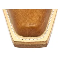 BOTA DE BARRIGA DE AVESTRUZ CONHAQUE - CANO ALTO, BICO QUADRADINHO, SOLADO DE COURO ARTESANAL - imagem 4