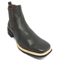 Bota Texana De Couro Bovino Marrom Café - Cano Curto Elástico, Bico Quadrado - Solado Flex Comfort - imagem 2