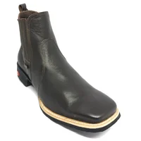 Bota Texana De Couro Bovino Marrom Café - Cano Curto Elástico, Bico Quadrado - Solado Flex Comfort - imagem 2