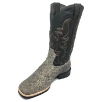 Bota de Barriga de Avestruz Ice Gray - Cano Alto, Bico Quadrado, Solado Flex Comfort - imagem 2