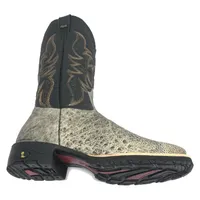 Bota de Barriga de Avestruz Ice Gray - Cano Alto, Bico Quadrado, Solado Flex Comfort - imagem 3