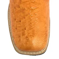 Bota de Barriga de Avestruz Laranja - Cano Alto, Bico Quadrado, Solado Flex Comfort - imagem 4