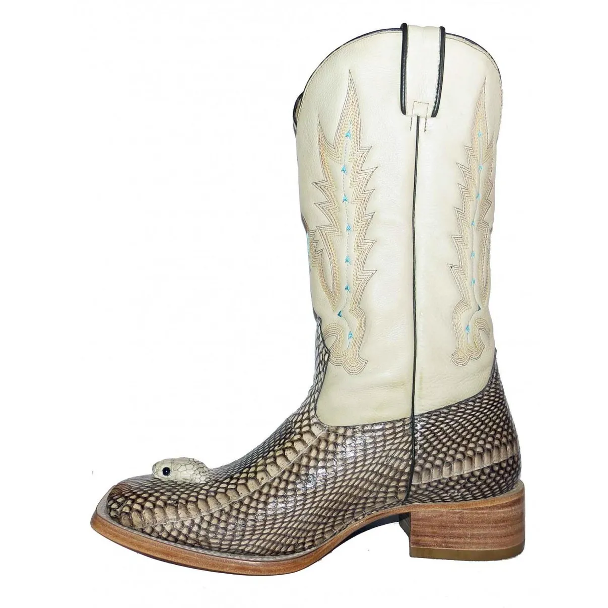 Bota de Cobra Naja Natural com Cabeça