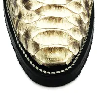 Bota de Cobra Python Natural - Cano Curto, Bico Fino Arredondado, Solado X-Flex Artesanal - imagem 4