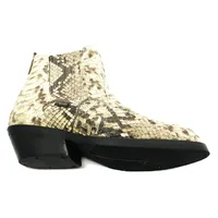 Bota de Cobra Python Natural - Cano Curto, Bico Fino Arredondado, Solado X-Flex Artesanal - imagem 3