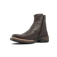Bota de Couro Bovino Marrom - CANO CURTO, BICO QUADRADO, SOLADO JUMP - imagem 4