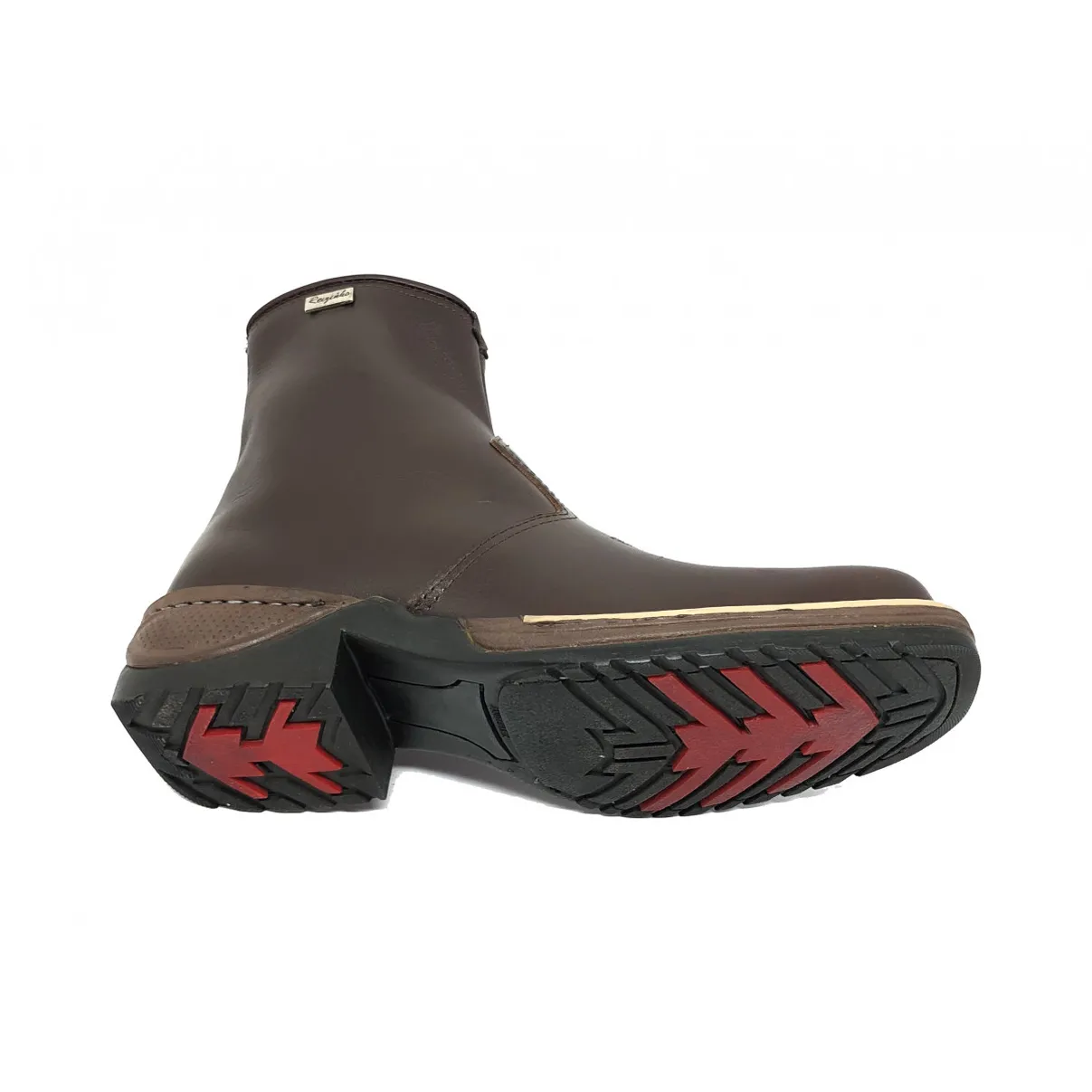 Bota de Couro Bovino Marrom - CANO CURTO, BICO QUADRADO, SOLADO JUMP