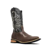 Bota de Couro Bovino Marrom Reforçada - 3 COSTURAS - CANO CURTO, BICO QUADRADO, ​SOLADO X-FLEX ARTESANAL - imagem 4
