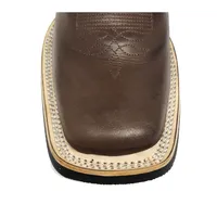 Bota de Couro Bovino Marrom Reforçada - 3 COSTURAS - CANO CURTO, BICO QUADRADO, ​SOLADO X-FLEX ARTESANAL - imagem 5