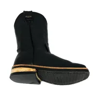 BOTA DE COURO BOVINO PRETO INFANTIL - CANO MÉDIO, BICO QUADRADO, ​SOLADO X-FLEX ARTESANAL - imagem 4