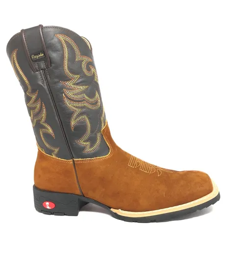 Bota Bufalada Caramelo - Cano Médio, Bico Quadrado, ​SOLADO FLEX COMFORT