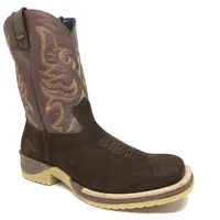 Bota de couro bovino Bufalada Marrom - CANO MÉDIO, BICO QUADRADO, SOLADO JUMP - imagem 1