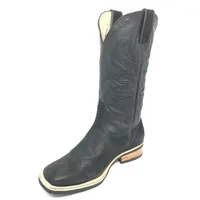 Bota Bufalada Preta Burned - Cano Alto, Bico Quadrado, Solado X-Flex Artesanal - imagem 2