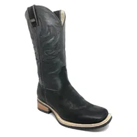Bota Bufalada Preta Burned - Cano Alto, Bico Quadrado, Solado X-Flex Artesanal - imagem 6