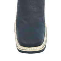Bota Bufalada Preta Burned - Cano Alto, Bico Quadrado, Solado X-Flex Artesanal - imagem 4