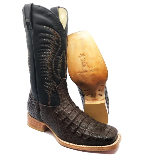 Bota Texana de Couro de Jacaré Marrom | Reizinho Botas