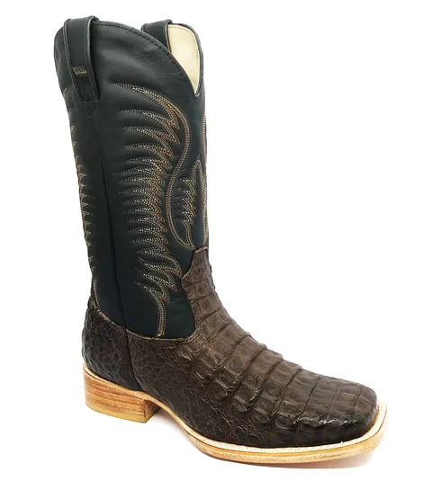 Bota Texana de Couro de Jacaré Marrom | Reizinho Botas