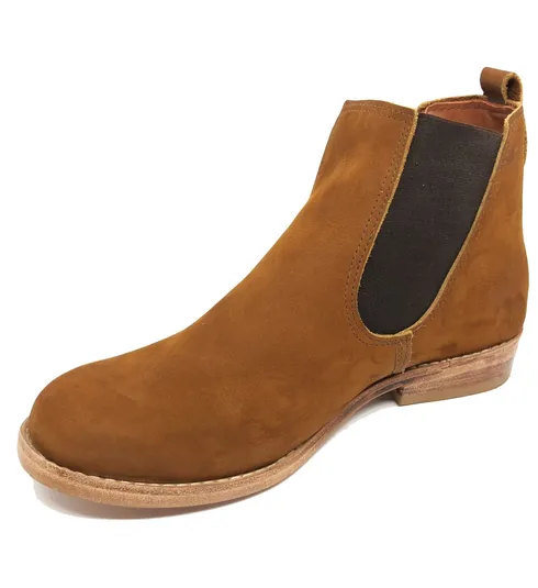 Bota de couro bovino Casual Bufalada Caramelo - CANO CURTO, BICO REDONDO, SOLADO DE COURO ARTESANAL