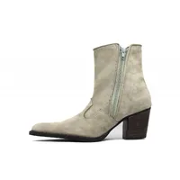 Bota Western Feminina Bufalada Cinza - Cano Curto, Bico Fino - imagem 2