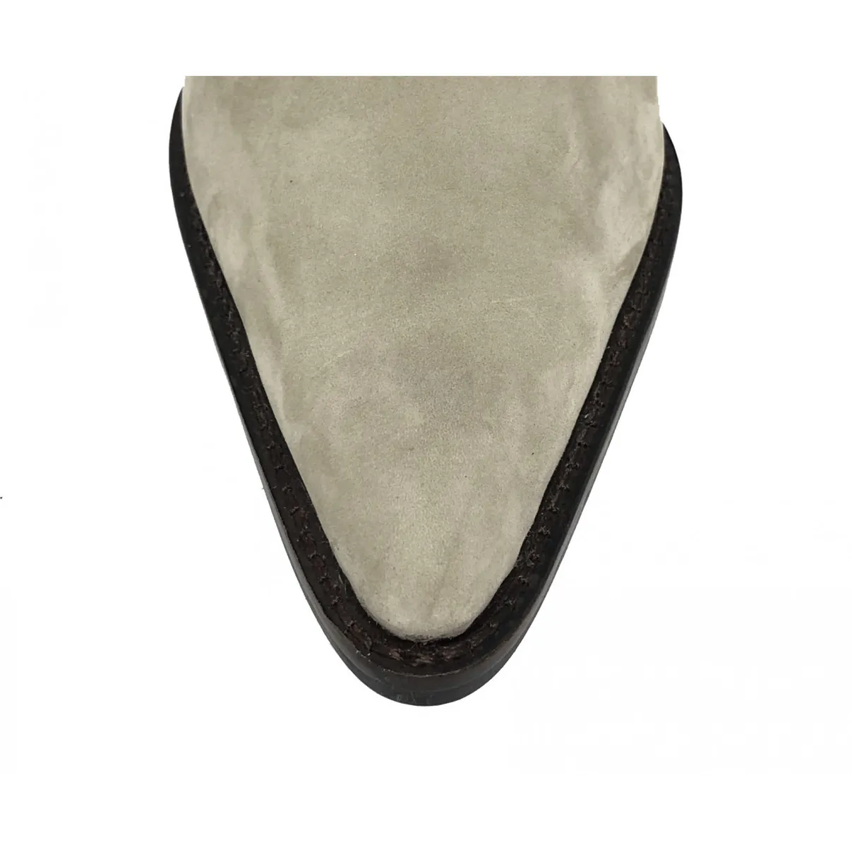 Bota Western Feminina Bufalada Cinza - Cano Curto, Bico Fino