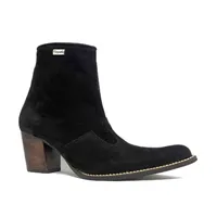 Bota Western Feminina de Couro Bovino Bufalada Preta - Cano Curto, Bico Fino - imagem 1
