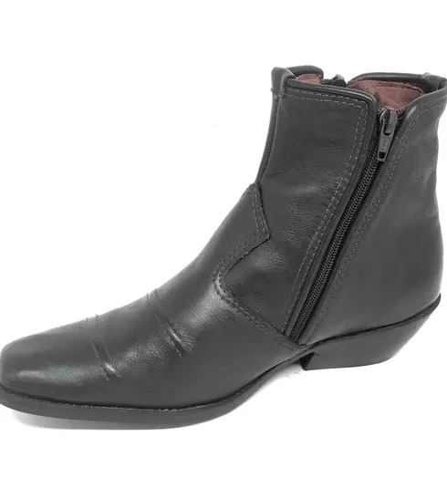 Bota Casual Citizen Marrom Café - CANO CURTO, BICO QUADRADINHO, ​​SOLADO C-FLEX ARTESANAL