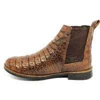 Bota de Couro de Jacaré Tabaco Casual Premium - CANO CURTO, BICO REDONDO, ​​SOLADO FLEX COMFORT - imagem 5