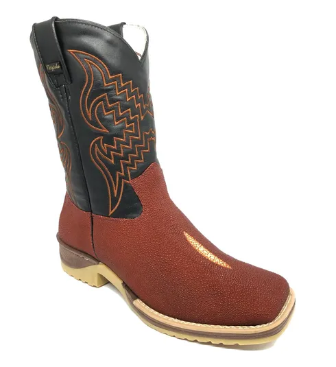 Bota de Arraia Evok - Cano Médio, Bico Quadrado, Solado JUMP
