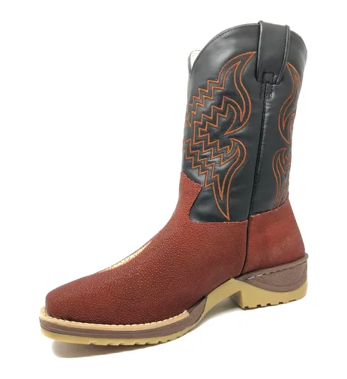 Bota de Arraia Evok - Cano Médio, Bico Quadrado, Solado JUMP