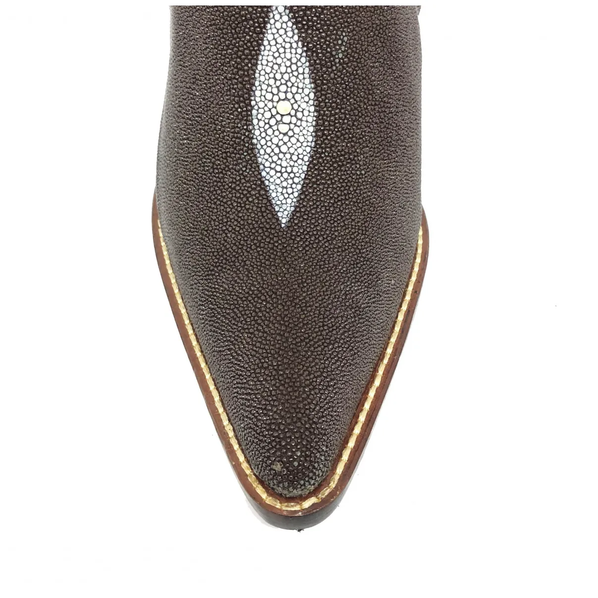 Bota Western Feminina de Arraia Café Apply - Cano Alto, Bico Fino