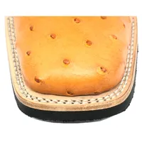 Bota de Avestruz Cheio Laranja - Cano Médio, Bico Quadrado, SOLADO X-FLEX - imagem 4